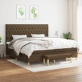 vidaXL, vidaXL Boxspringbett mit Matratze Dunkelbraun 200x200 cm Stoff