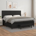 vidaXL, vidaXL Boxspringbett mit Matratze Schwarz 200x200 cm Kunstleder