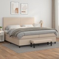 vidaXL, vidaXL Boxspringbett Matratze Cappuccino-Braun 200x200cm Kunstleder