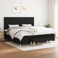 vidaXL, vidaXL Boxspringbett mit Matratze Schwarz 200x200 cm Stoff