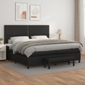 vidaXL, vidaXL Boxspringbett mit Matratze Schwarz 200x200 cm Kunstleder