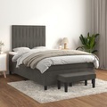 vidaXL, vidaXL Boxspringbett mit Matratze Dunkelgrau 120x200 cm Samt