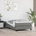 vidaXL, vidaXL Boxspringbett mit Matratze Dunkelgrau 100x200 cm Stoff