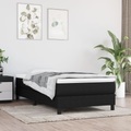 vidaXL, vidaXL Boxspringbett mit Matratze Schwarz 100x200 cm Stoff