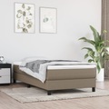 vidaXL, vidaXL Boxspringbett mit Matratze Taupe 100x200 cm Stoff