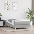 vidaXL, vidaXL Boxspringbett mit Matratze Hellgrau 100x200 cm Stoff