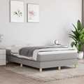 vidaXL, vidaXL Boxspringbett mit Matratze Hellgrau 120x200 cm Stoff