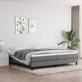 vidaXL, vidaXL Boxspringbett mit Matratze Dunkelgrau 200x200 cm Stoff