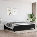 vidaXL, vidaXL Boxspringbett mit Matratze Schwarz 200x200 cm Stoff
