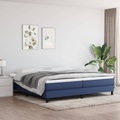 vidaXL, vidaXL Boxspringbett mit Matratze Blau 200x200 cm Stoff