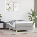 vidaXL, vidaXL Boxspringbett mit Matratze Hellgrau 80x200 cm Stoff