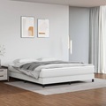 vidaXL, vidaXL Boxspringbett mit Matratze Weiß 180x200 cm Kunstleder