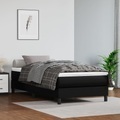 vidaXL, vidaXL Boxspringbett mit Matratze Schwarz 100x200 cm Kunstleder