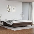 vidaXL, vidaXL Boxspringbett mit Matratze Braun 200x200 cm Kunstleder