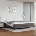 vidaXL, vidaXL Boxspringbett mit Matratze Grau 200x200 cm Kunstleder
