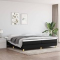 vidaXL, vidaXL Boxspringbett mit Matratze Schwarz 200x200 cm Stoff