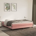 vidaXL, vidaXL Boxspringbett mit Matratze Rosa 160x200 cm Samt