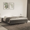 vidaXL, vidaXL Boxspringbett mit Matratze Dunkelgrau 180x200 cm Samt