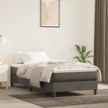 vidaXL, vidaXL Boxspringbett mit Matratze Dunkelgrau 90x190 cm Samt