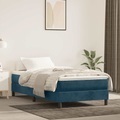 vidaXL, vidaXL Boxspringbett mit Matratze Dunkelblau 80x200 cm Samt