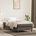 vidaXL, vidaXL Boxspringbett mit Matratze Dunkelgrau 100x200 cm Samt