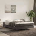 vidaXL, vidaXL Boxspringbett mit Matratze Dunkelgrau 140x200 cm Samt