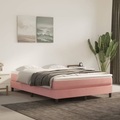 vidaXL, vidaXL Boxspringbett mit Matratze Rosa 140x200 cm Samt
