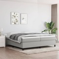 vidaXL, vidaXL Boxspringbett mit Matratze Hellgrau 200x200 cm Stoff