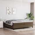 vidaXL, vidaXL Boxspringbett mit Matratze Dunkelbraun 200x200 cm Stoff
