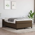 vidaXL, vidaXL Boxspringbett mit Matratze Dunkelbraun 120x200 cm Stoff