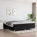 vidaXL, vidaXL Boxspringbett mit Matratze Schwarz 200x200 cm Stoff