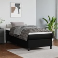 vidaXL, vidaXL Boxspringbett mit Matratze Schwarz 100x200 cm Kunstleder