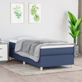 vidaXL, vidaXL Boxspringbett mit Matratze Blau 100x200 cm Stoff