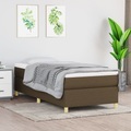 vidaXL, vidaXL Boxspringbett mit Matratze Dunkelbraun 100x200 cm Stoff