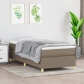 vidaXL, vidaXL Boxspringbett mit Matratze Taupe 100x200 cm Stoff