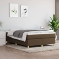 vidaXL, vidaXL Boxspringbett mit Matratze Dunkelbraun 140x200 cm Stoff