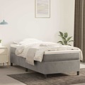 vidaXL, vidaXL Boxspringbett mit Matratze Hellgrau 90x190 cm Samt