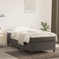 vidaXL, vidaXL Boxspringbett mit Matratze Dunkelgrau 90x190 cm Samt