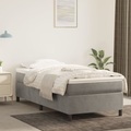 vidaXL, vidaXL Boxspringbett mit Matratze Hellgrau 90x200 cm Samt