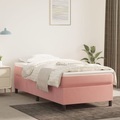 vidaXL, vidaXL Boxspringbett mit Matratze Rosa 90x200 cm Samt