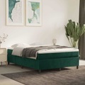 vidaXL, vidaXL Boxspringbett mit Matratze Dunkelgrün 140x200 cm Samt
