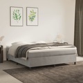 vidaXL, vidaXL Boxspringbett mit Matratze Hellgrau 180x200 cm Samt