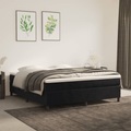 vidaXL, vidaXL Boxspringbett mit Matratze Schwarz 180x200 cm Samt
