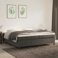 vidaXL, vidaXL Boxspringbett mit Matratze Dunkelgrau 200x200 cm Samt