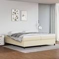 vidaXL, vidaXL Boxspringbett mit Matratze Creme 200x200 cm Kunstleder