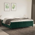 vidaXL, vidaXL Boxspringbett mit Matratze Dunkelgrün 200x200 cm Samt