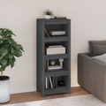 vidaXL, vidaXL Bücherregal Grau 50x35x125,5 cm Massivholz Kiefer