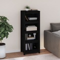 vidaXL, vidaXL Bücherregal Schwarz 50x35x125,5 cm Massivholz Kiefer