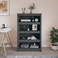 vidaXL, vidaXL Bücherregal Grau 80x35x126 cm Massivholz Kiefer
