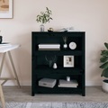 vidaXL, vidaXL Bücherregal Schwarz 80x35x97 cm Massivholz Kiefer